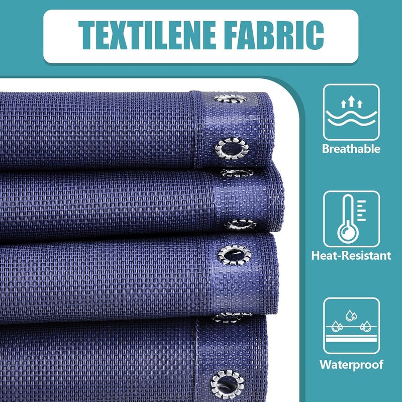 Queekay Chair Replacement Fabric with 4 Bungee Cord Lounge Chair Cloth Mesh Repair Kit for Patio Recliner Outdoor Lawn Pool(63 x 21 Inch,Blue) - Image 5